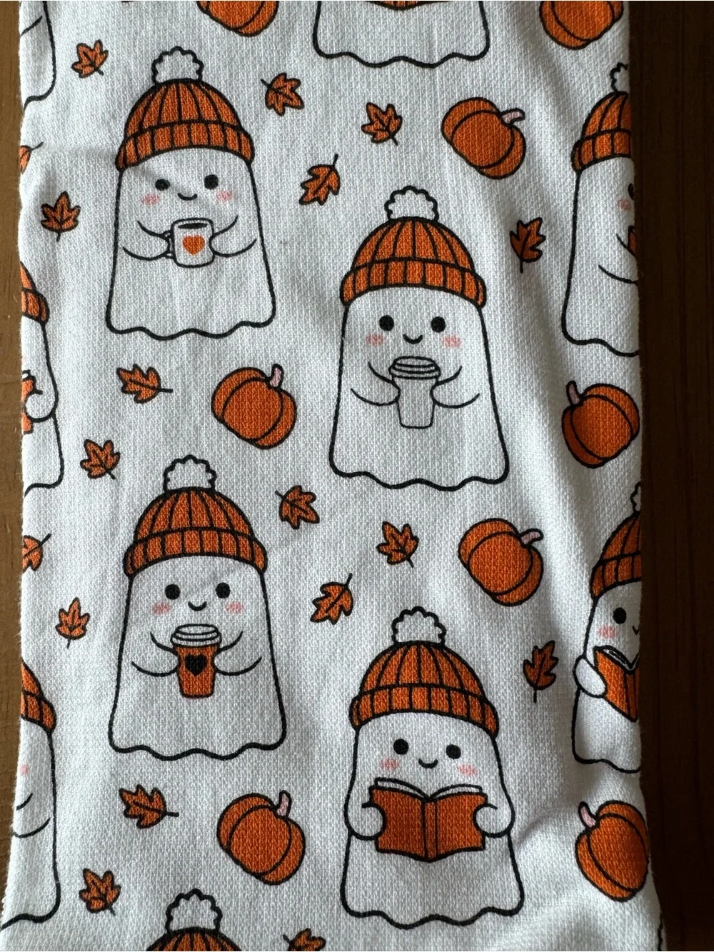 Cute Beanie Ghost Casaba Towel Set Coffee Lover Bookish Fall Halloween Decor